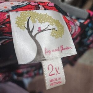 Fig and Flower Floral Dress 2X